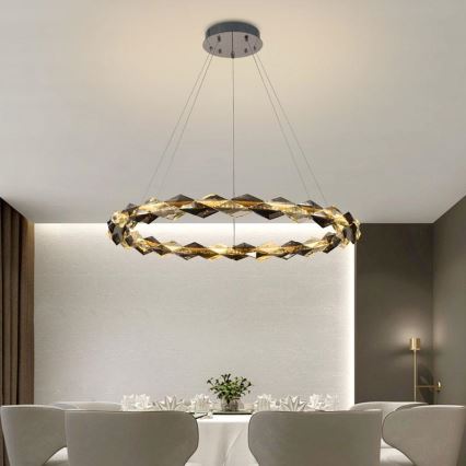 Dimmbarer LED-Kristallkronleuchter an einer Aufhängung LED/55W/230V 3000-6500K glänzendes Chrom + Fernbedienung