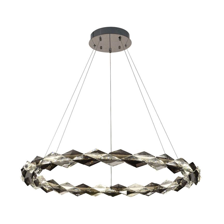 Dimmbarer LED-Kristallkronleuchter an einer Aufhängung LED/55W/230V 3000-6500K glänzendes Chrom + Fernbedienung