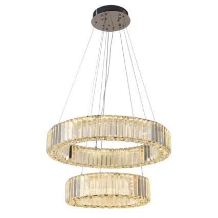 Dimmbarer LED-Kristallkronleuchter an einer Aufhängung LED/65W/230V 3000-6500K glänzendes Chrom + Fernbedienung