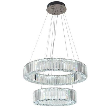 Dimmbarer LED-Kristallkronleuchter an einer Aufhängung LED/65W/230V 3000-6500K glänzendes Chrom + Fernbedienung