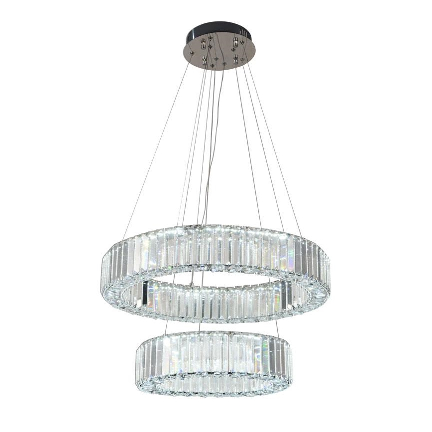 Dimmbarer LED-Kristallkronleuchter an einer Aufhängung LED/65W/230V 3000-6500K glänzendes Chrom + Fernbedienung