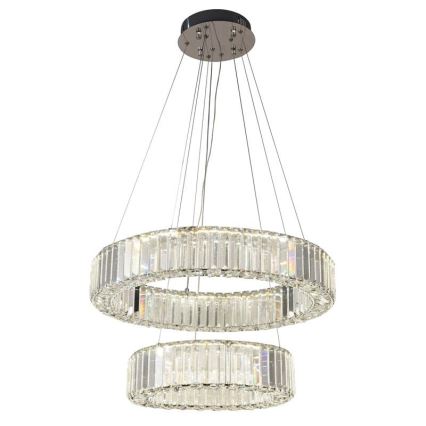 Dimmbarer LED-Kristallkronleuchter an einer Aufhängung LED/65W/230V 3000-6500K glänzendes Chrom + Fernbedienung