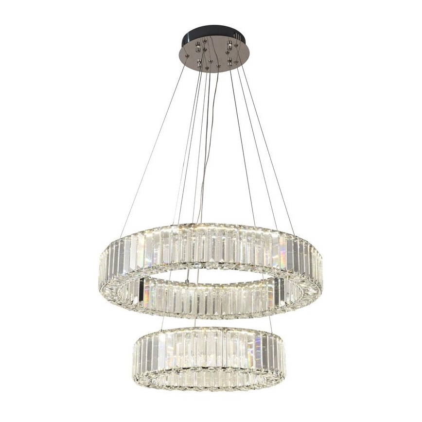 Dimmbarer LED-Kristallkronleuchter an einer Aufhängung LED/65W/230V 3000-6500K glänzendes Chrom + Fernbedienung