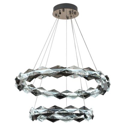 Dimmbarer LED-Kristallkronleuchter an einer Aufhängung LED/65W/230V 3000-6500K glänzendes Chrom + Fernbedienung