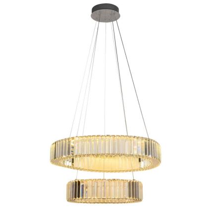 Dimmbarer LED-Kristallkronleuchter an einer Aufhängung LED/65W/230V 3000-6500K glänzendes Chrom + Fernbedienung