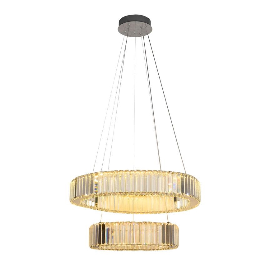 Dimmbarer LED-Kristallkronleuchter an einer Aufhängung LED/65W/230V 3000-6500K glänzendes Chrom + Fernbedienung