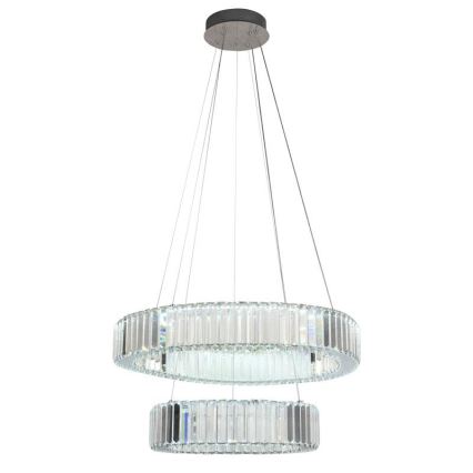 Dimmbarer LED-Kristallkronleuchter an einer Aufhängung LED/65W/230V 3000-6500K glänzendes Chrom + Fernbedienung