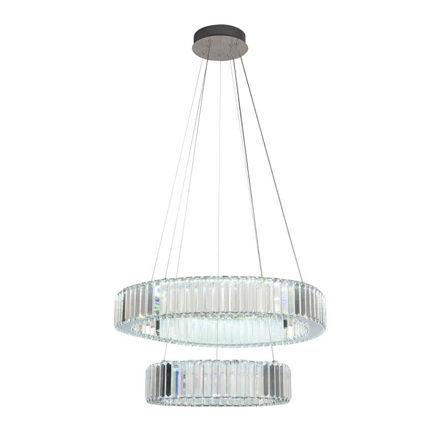 Dimmbarer LED-Kristallkronleuchter an einer Aufhängung LED/65W/230V 3000-6500K glänzendes Chrom + Fernbedienung