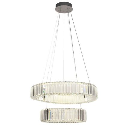 Dimmbarer LED-Kristallkronleuchter an einer Aufhängung LED/65W/230V 3000-6500K glänzendes Chrom + Fernbedienung