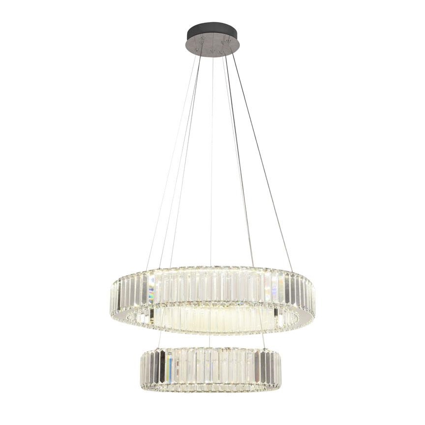 Dimmbarer LED-Kristallkronleuchter an einer Aufhängung LED/65W/230V 3000-6500K glänzendes Chrom + Fernbedienung