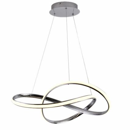 Dimmbare LED-Hängeleuchte LED/70W/230V 3000-6500K d 60 cm glänzendes Chrom + Fernbedienung