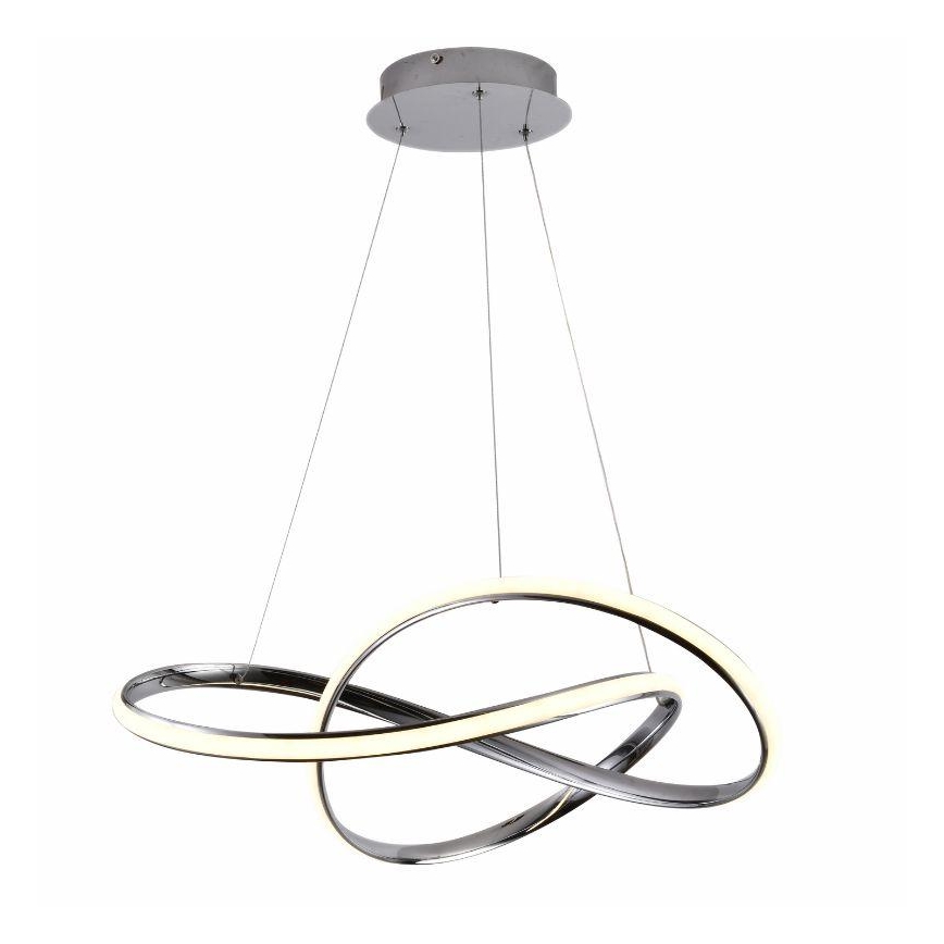 Dimmbare LED-Hängeleuchte LED/70W/230V 3000-6500K d 60 cm glänzendes Chrom + Fernbedienung