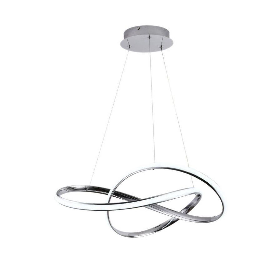 Dimmbare LED-Hängeleuchte LED/70W/230V 3000-6500K d 60 cm glänzendes Chrom + Fernbedienung