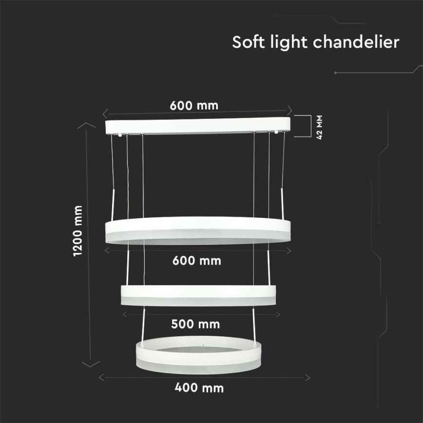 Dimmbare LED-Hängeleuchte LED/86W/230V 3000K weiß
