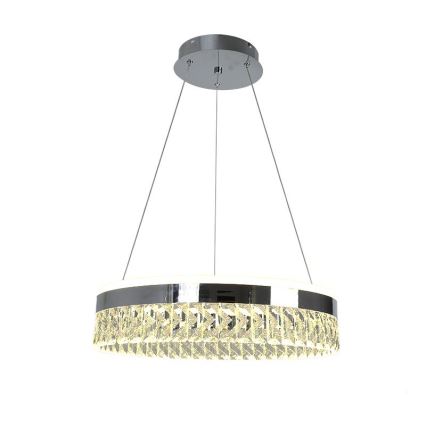 Dimmbarer LED-Kristallkronleuchter an einer Aufhängung LED/90W/230V 3000-6500K glänzendes Chrom + Fernbedienung