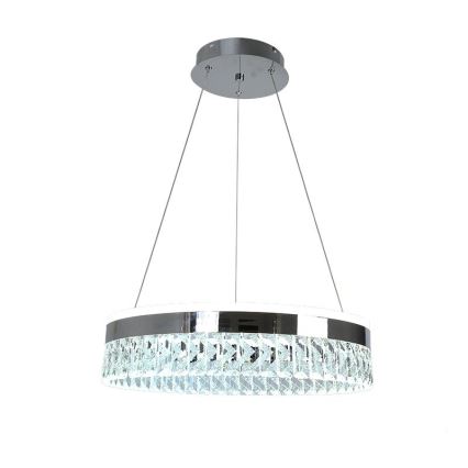 Dimmbarer LED-Kristallkronleuchter an einer Aufhängung LED/90W/230V 3000-6500K glänzendes Chrom + Fernbedienung