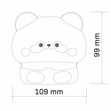Dimmbare LED-Kinderleuchte mit Touch-Funktion PANDA LED/2W/3,7V 1200 mAh