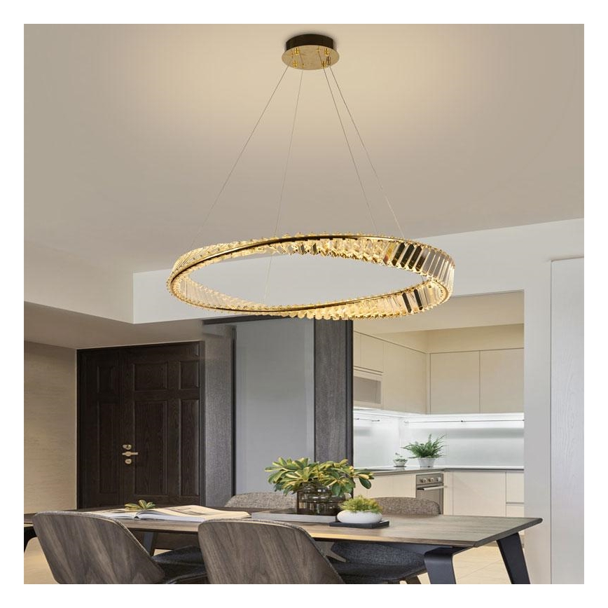Dimmbare LED-Kristall-Hängeleuchte an Schnur LED/50W/230V 3000-6500K + Fernbedienung