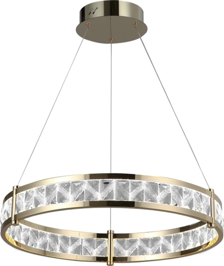 Dimmbare LED-Kristallpendelleuchte an Stahlseil ENRIQUE LED/55W//230V 3000-6000K Ø 80 cm + Fernbedienung