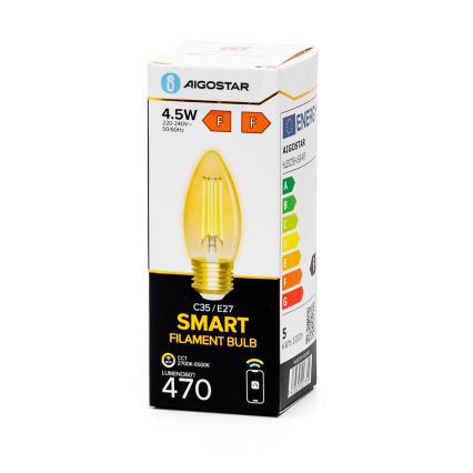 Dimmbare LED-Lampe FILAMENT C35 E27/4,5W/230V 2700-6500K Wi-Fi - Aigostar