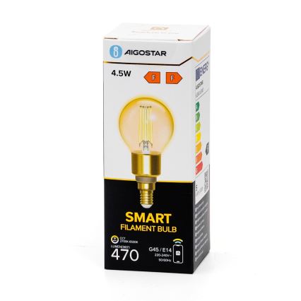 Dimmbare LED-Lampe FILAMENT G45 E14/4,5W/230V 2700-6500K Wi-Fi - Aigostar