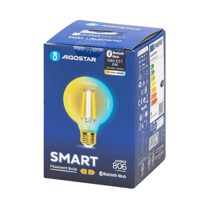 Dimmbare LED-Lampe FILAMENT MESH Smart G80 E27/6W/230V 2700-6500K - Aigostar
