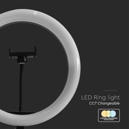 Dimmbare LED-Lampe mit Stativ und Halterung für das Vlogging LED/10W/5V 3200-5500K