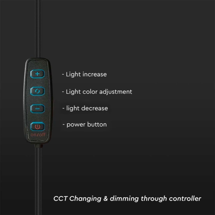 Dimmbare LED-Lampe mit Stativ und Halterung für das Vlogging LED/10W/5V 3200-5500K