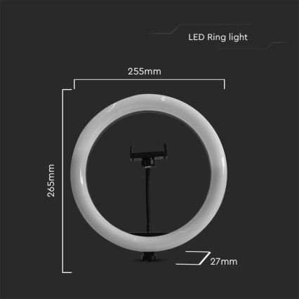 Dimmbare LED-Lampe mit Stativ und Halterung für das Vlogging LED/10W/5V 3200-5500K