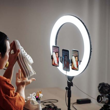 Dimmbare LED-Lampe mit Stativ und Halterung zum Vloggen LED/55W/230V CRI 90 + Fernbedienung