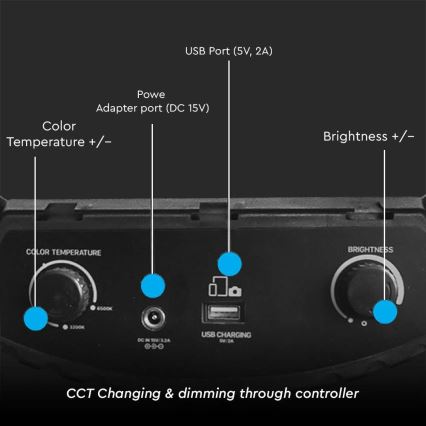 Dimmbare LED-Lampe mit Stativ und Halterung zum Vloggen LED/55W/230V CRI 90 + Fernbedienung