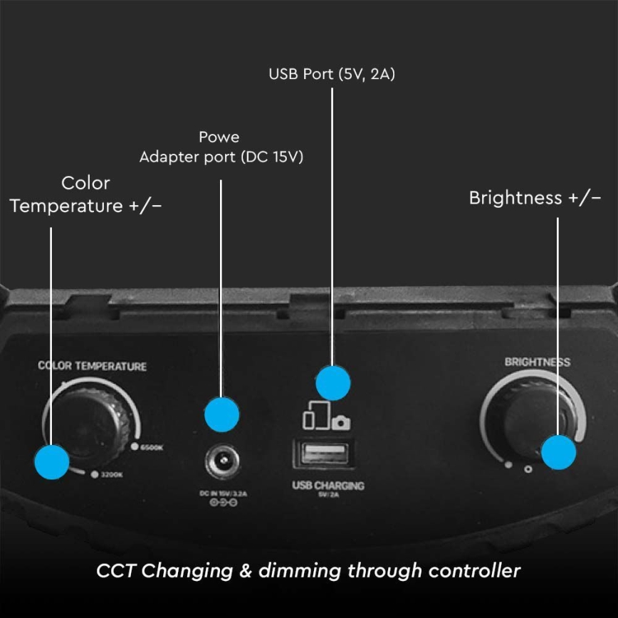 Dimmbare LED-Lampe mit Stativ und Halterung zum Vloggen LED/55W/230V CRI 90 + Fernbedienung