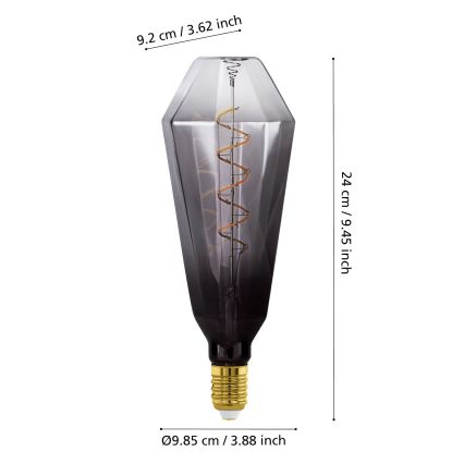 Dimmbare LED-Lampe VINTAGE E27/4W/230V 1800K rauchfarben - Eglo 110238