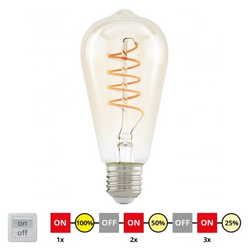Dimmbare LED-Lampe VINTAGE ST64 E27/4W/230V 2200K - STEPDIMMING - Eglo 12522