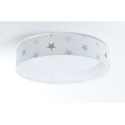 Dimmbare LED-Deckenleuchte SMART GALAXY KIDS LED/24W/230V 3000-6500K Sterne weiß/grau/blau + Fernbedienung