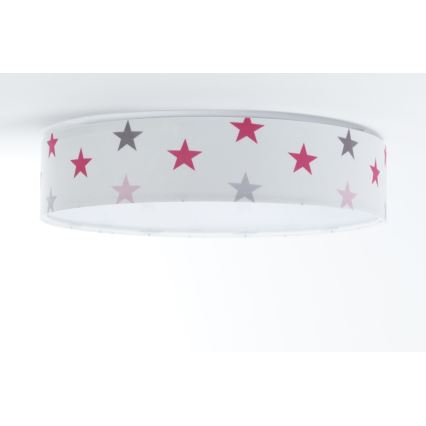 Dimmbare LED-Deckenleuchte SMART GALAXY KIDS LED/24W/230V 3000-6500K Sterne weiß/pink/grau + Fernbedienung