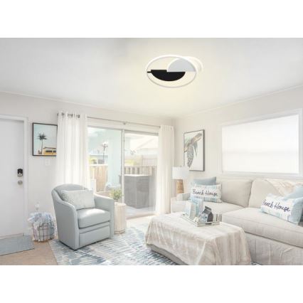 Dimmbare LED-Deckenleuchte LED/70W/230V 3000-6500K weiß/schwarz + Fernbedienung