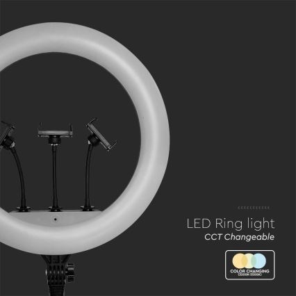 Dimmbare LED-Leuchte mit Gestell und Halterung für Vlogging LED/55W/230V CRI 90 + Fernbedienung