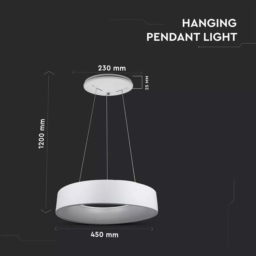Dimmbare LED-Pendelleuchte an Kabel, 20 W, 230 V