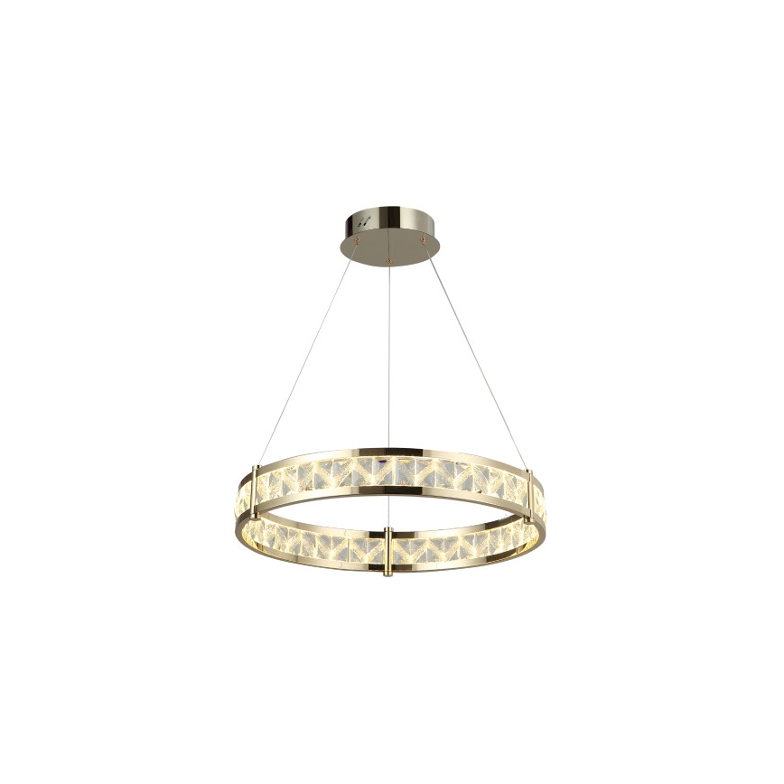Dimmbare LED-Kristallpendelleuchte an Stahlseil ENRIQUE LED/55W//230V 3000-6000K Ø 80 cm + Fernbedienung