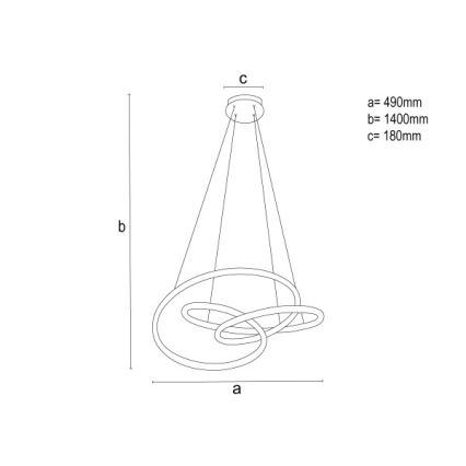 LED-dimmbare Pendelleuchte an Kabel LED/85W/230V 3000-6500K Ø 49 cm + Fernbedienung