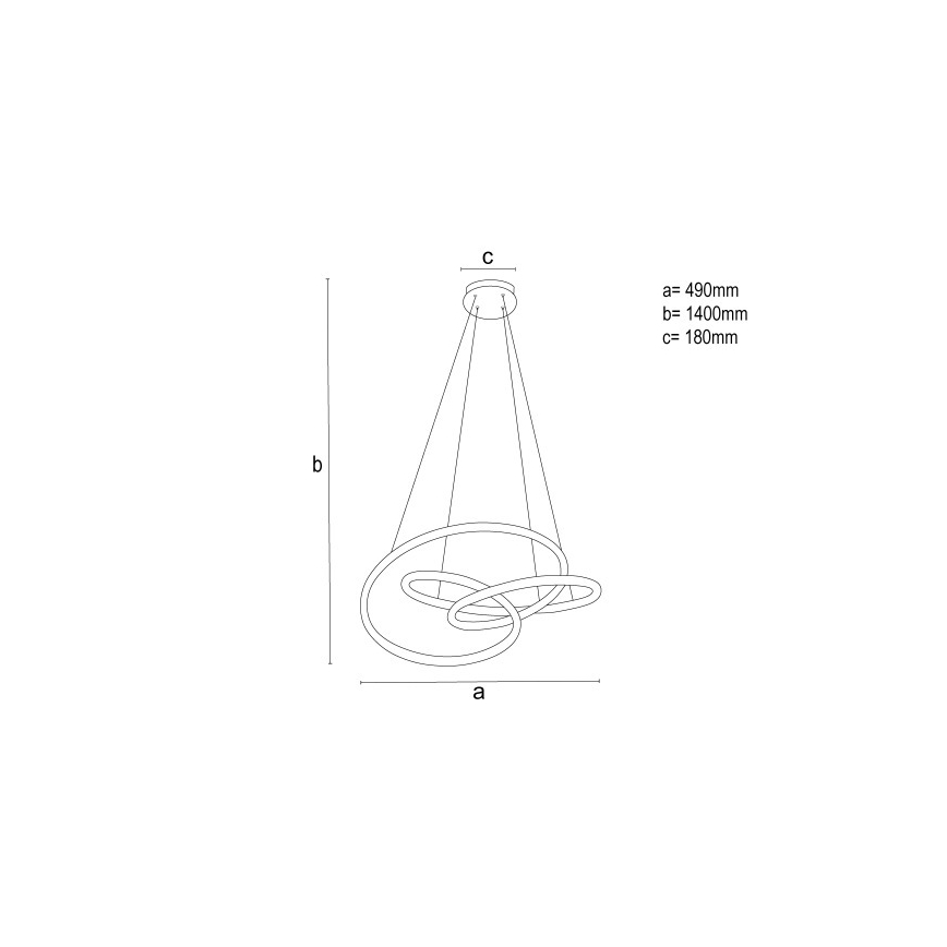 LED-dimmbare Pendelleuchte an Kabel LED/85W/230V 3000–6500K Ø 49 cm + Fernbedienung
