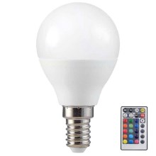 Dimmbare LED-RGB-Glühbirne P45 E14/4,8W/230V 3000K + Fernbedienung