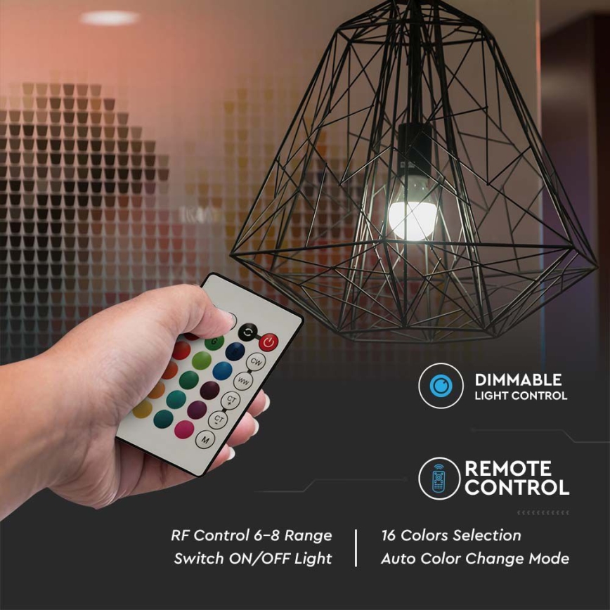 Dimmbare LED-RGB-Lampe A60 E27/8,5W/230V 4000K + Fernbedienung