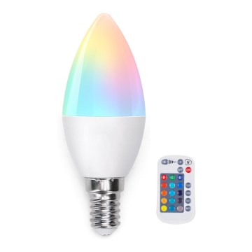 Dimmbare LED-RGB-Lampe E14/4,8W/230V 3000K + Fernbedienung - Aigostar