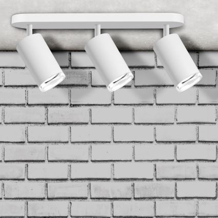 Dimmbare LED RGBW Badezimmer-Einbauleuchte TURYN 3xGU10/6,5W/230V 2700-6500K Wi-Fi IP44 Weiß