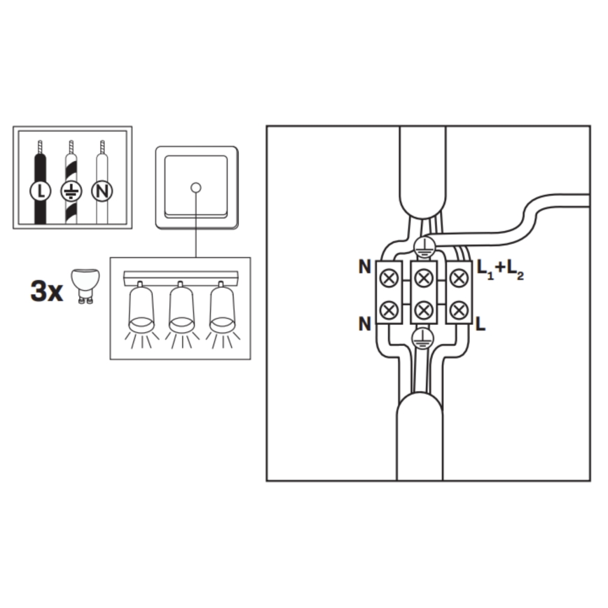 Dimmbare LED RGBW Badezimmer-Einbauleuchte TURYN 3xGU10/6,5W/230V 2700-6500K Wi-Fi IP44 Weiß
