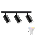Dimmbare LED RGBW Badezimmer Einbaustrahler TURYN 3xGU10/6,5W/230V 2700-6500K Wi-Fi IP44 schwarz