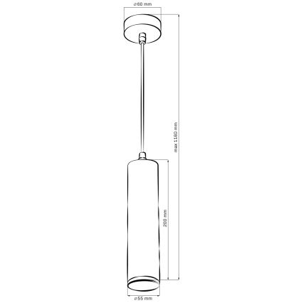 Dimmbare LED RGBW Badezimmerpendelleuchte TURYN 1xGU10/6,5W/230V 2700-6500K Wi-Fi IP44 Schwarz