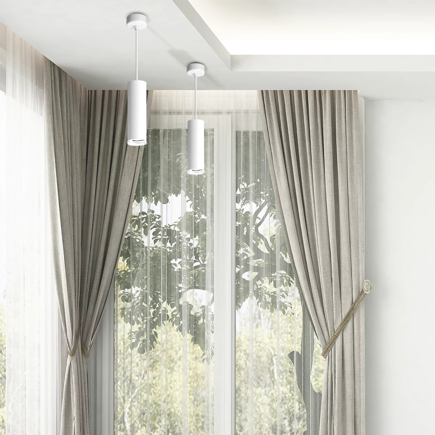 Dimmbare LED RGBW Badezimmerpendelleuchte TURYN 1xGU10/6,5W/230V 2700-6500K Wi-Fi IP44 Weiß